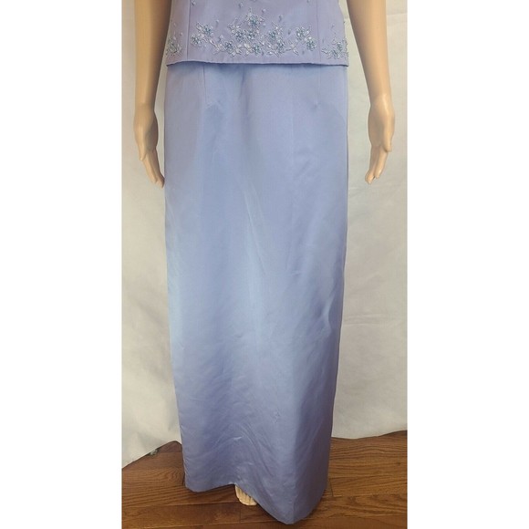 NWT David's Bridal Women's (12) Periwinkle Blue Mock-2 Piece X Neck Prom/Bridal - Picture 7 of 12